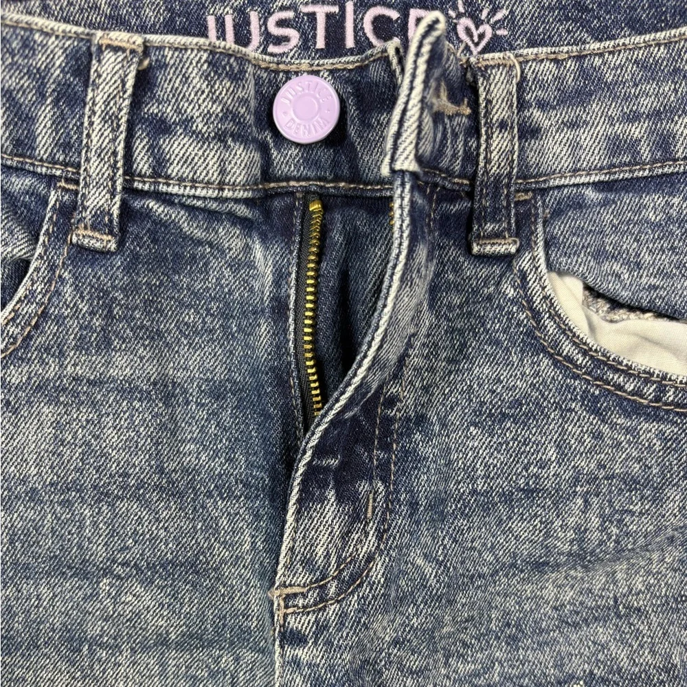 Justice Girls Patched Mini Mom Jeans | Size 12